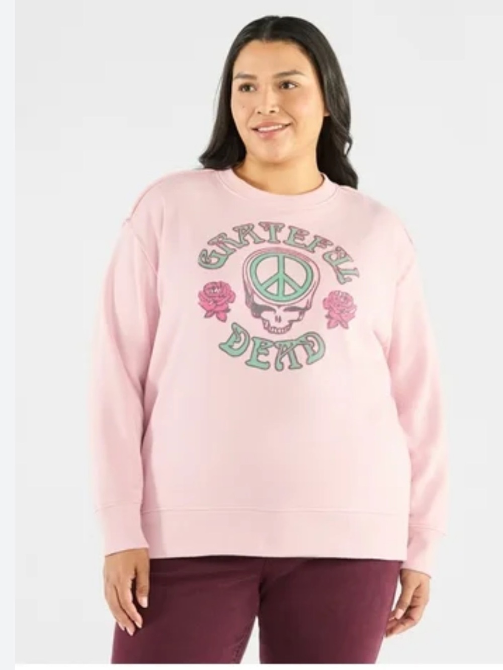 Grateful Dead Pastel Pink Graphic Crewneck Sweatshirt